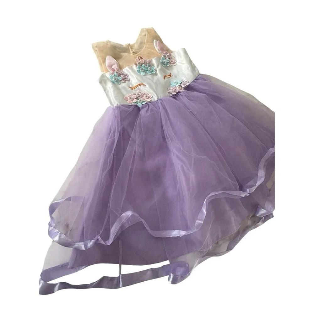 Unicorn Princess Purple Dress Up Costume/ Halloween Kids Size 5-6